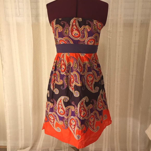 Paisley Strapless Dress - Picture 1 of 5